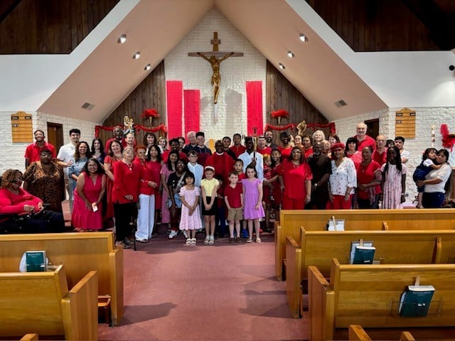 Rosary Chapel decorated ‘above and beyond’ to celebrate Pentecost Sunday