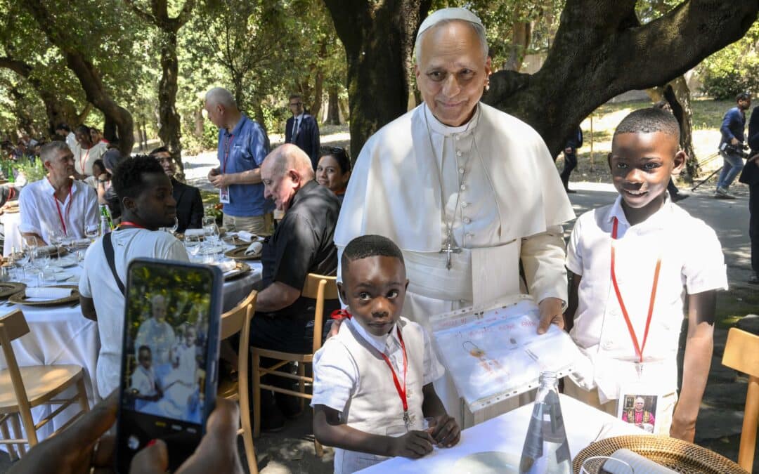 Pope Leo shares meal with vulnerable guests at Castel Gandolfo